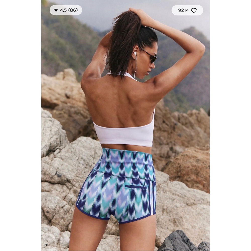 Free People Movement Island Time Shorts S Chevron Athleisure Gym Activewear NEW